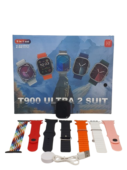 Set Smartwatch T900 Ultra 2 con 7 Correas De Regalo- Monitor Fitness-Notificaciones.