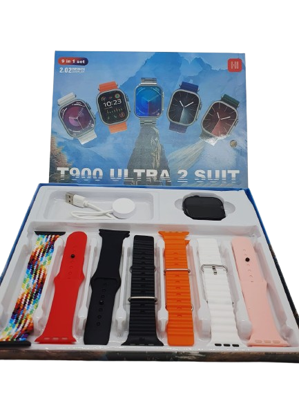 Foto 6 pulgar | Set Smartwatch T900 Ultra 2 con 7 Correas De Regalo- Monitor Fitness-Notificaciones.