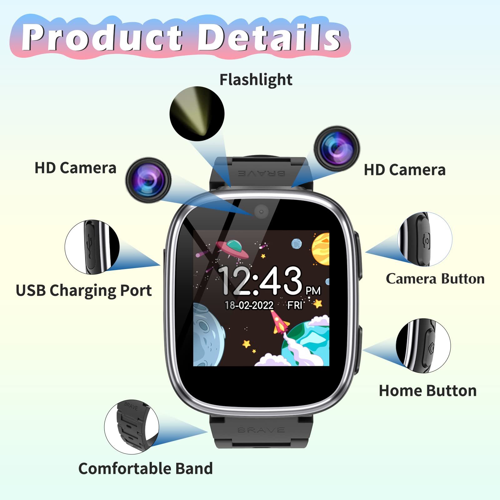 Foto 8 pulgar | Juego Smart Watch Berilona Para Niños De 4 A 12 Años Con 15 Juegos, Color Negro - Venta Internacional.