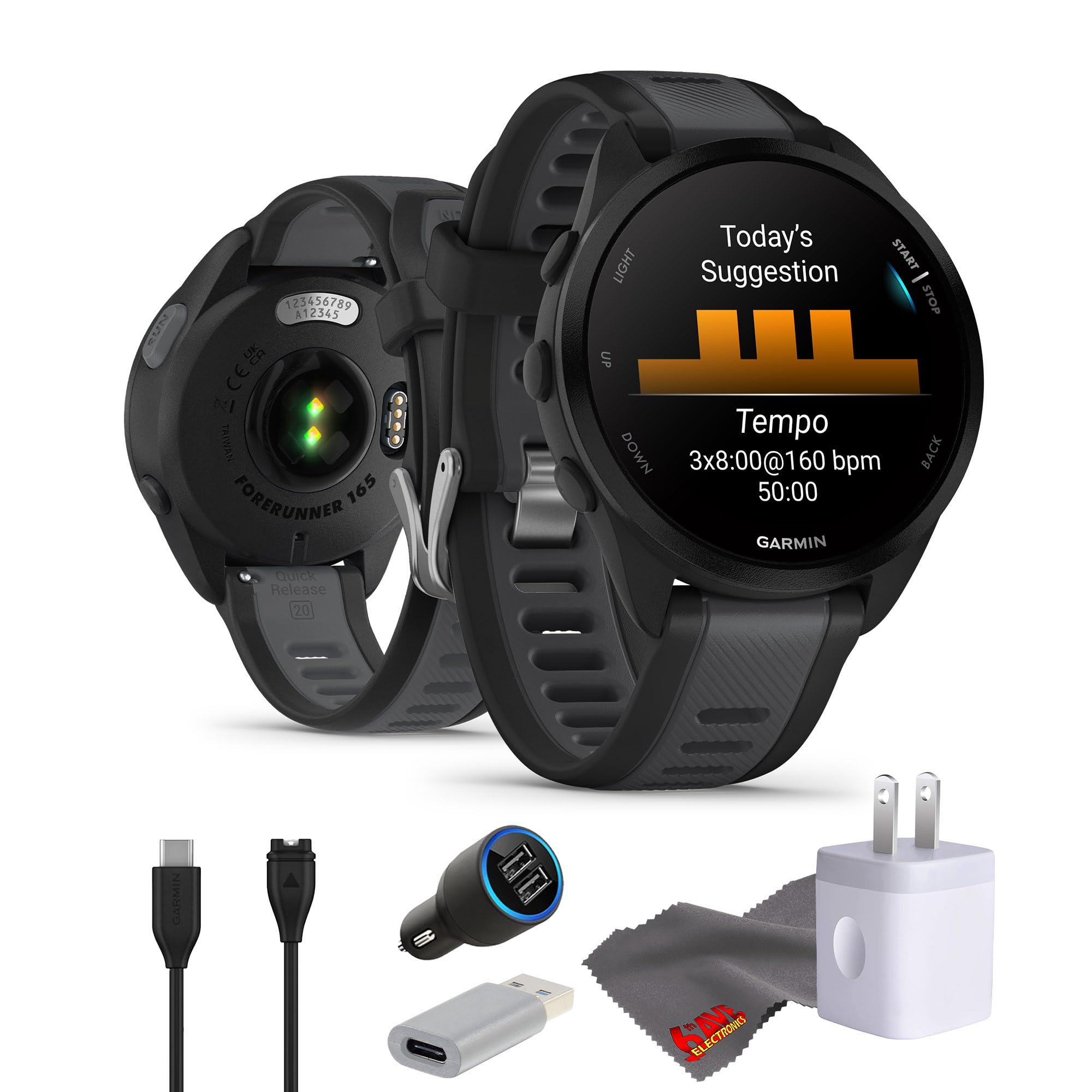 Reloj Inteligente Garmin Forerunner 165 Music Gps Running Negro - Venta Internacional.