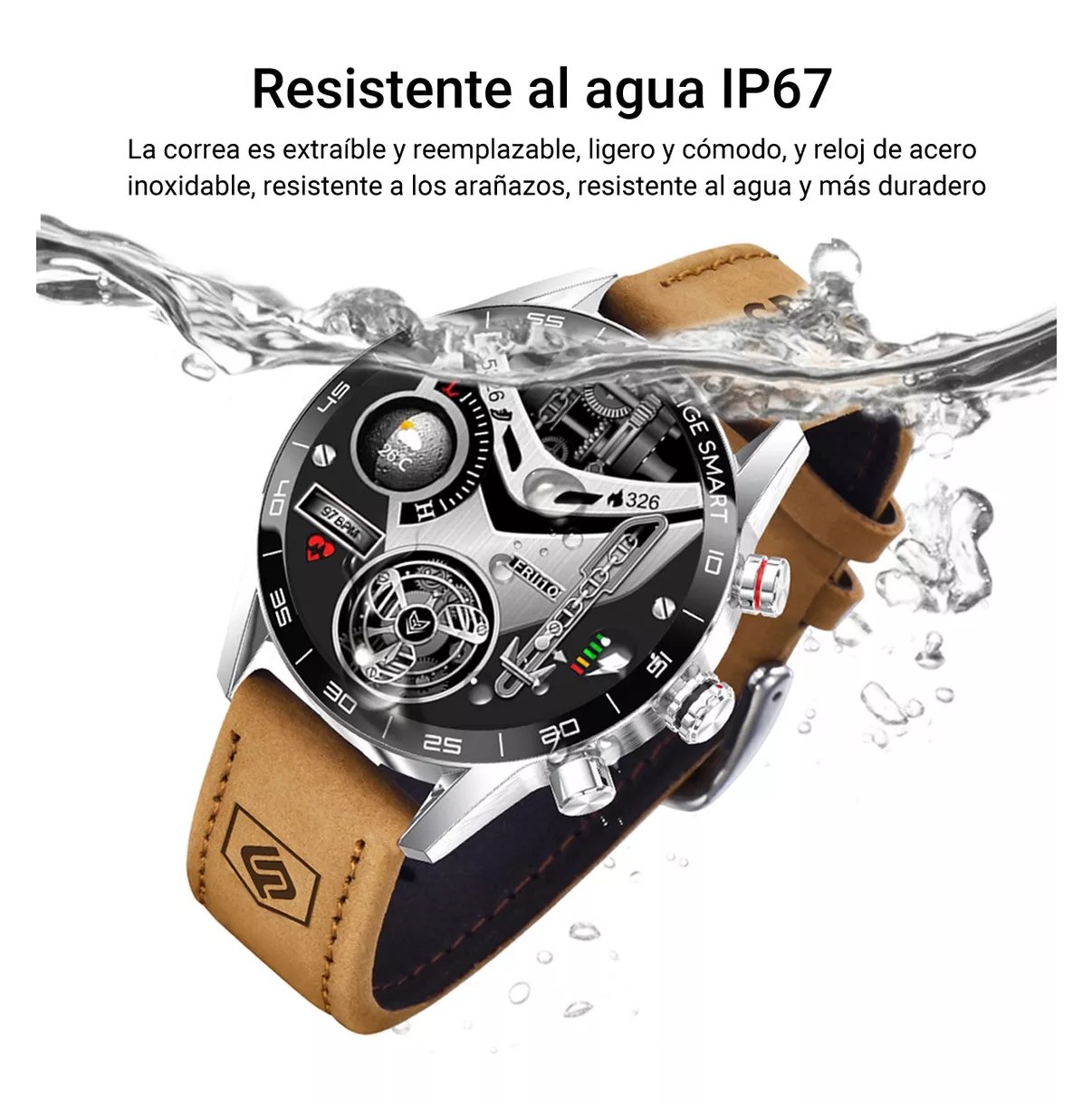 Foto 3 pulgar | Reloj Smartwatch Belug Café para Hombre