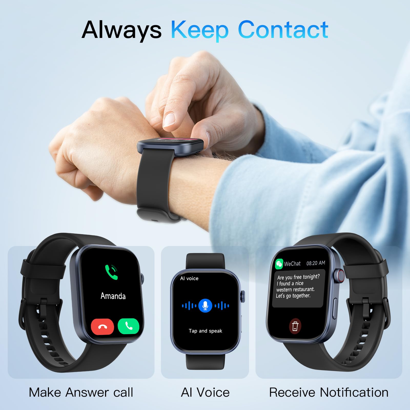 Foto 3 | Reloj Smartwatch Negro-Venta Internacional