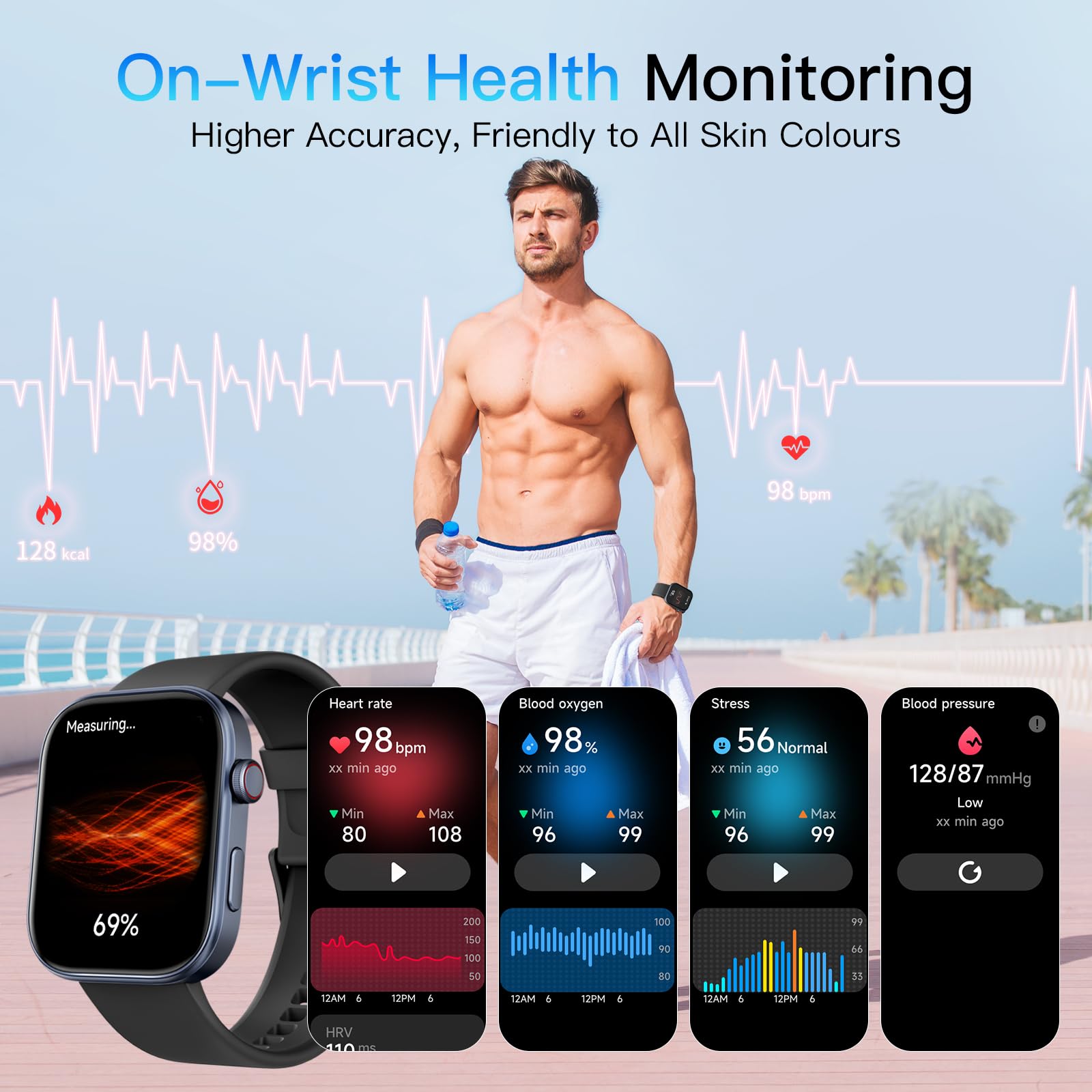 Foto 4 | Reloj Smartwatch Negro-Venta Internacional