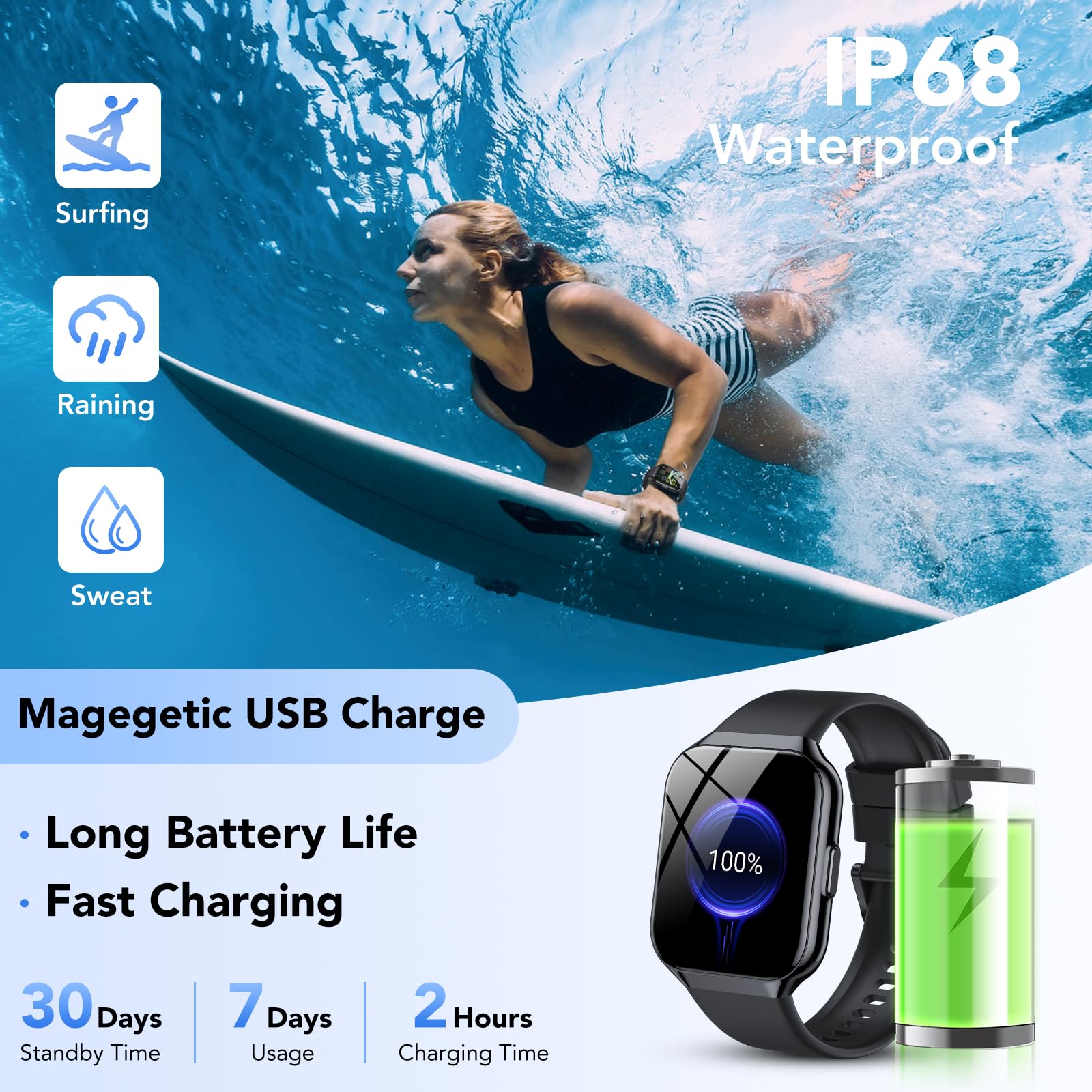 Foto 7 pulgar | Reloj Inteligente Cascho P98 1.96 Pulgadas IP68 Resistente al Agua- Venta Internacional