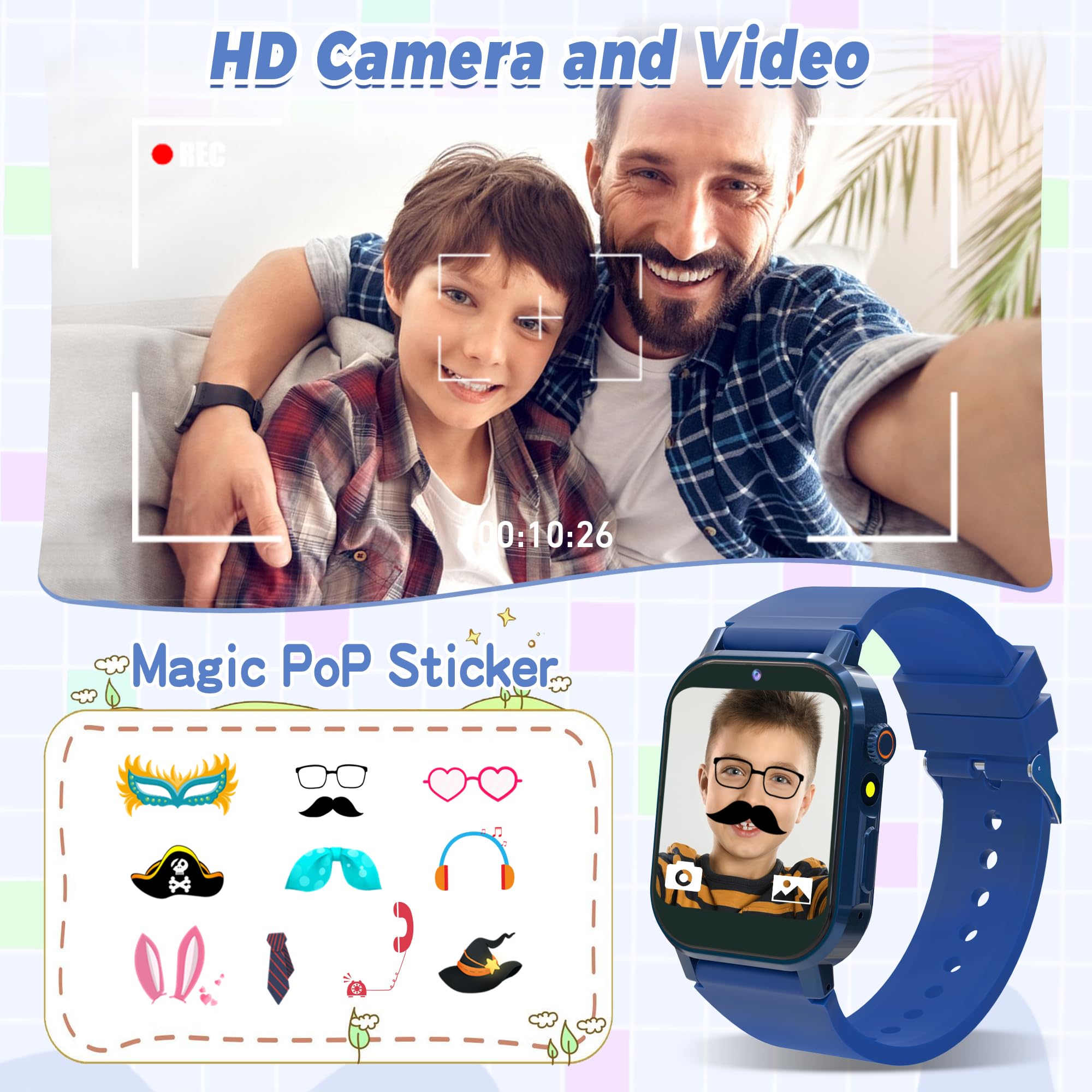 Foto 6 pulgar | Reloj Smartwatch Phyulls Azul Infantil-Venta Internacional