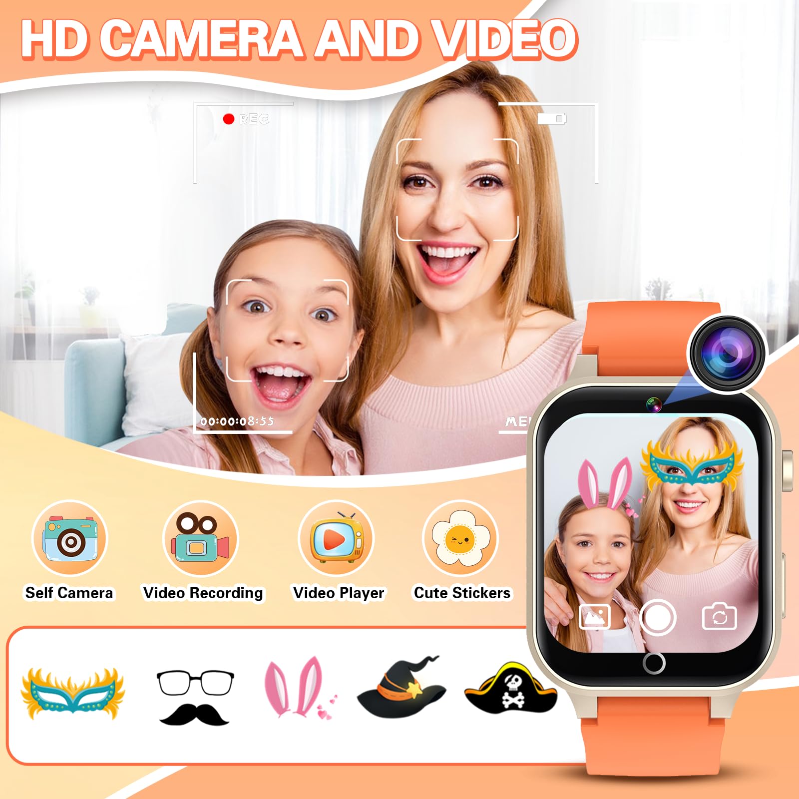 Foto 4 pulgar | Reloj Smartwatch Vakzovy Anaranjado Infantil-Venta Internacional