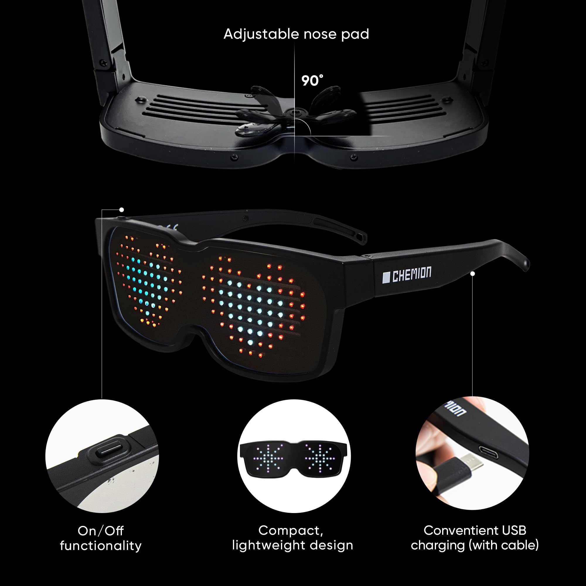 Foto 3 pulgar | Gafas Led Chemion 2024 Ver. Para Adultos Con Bluetooth (color) - Venta Internacional.