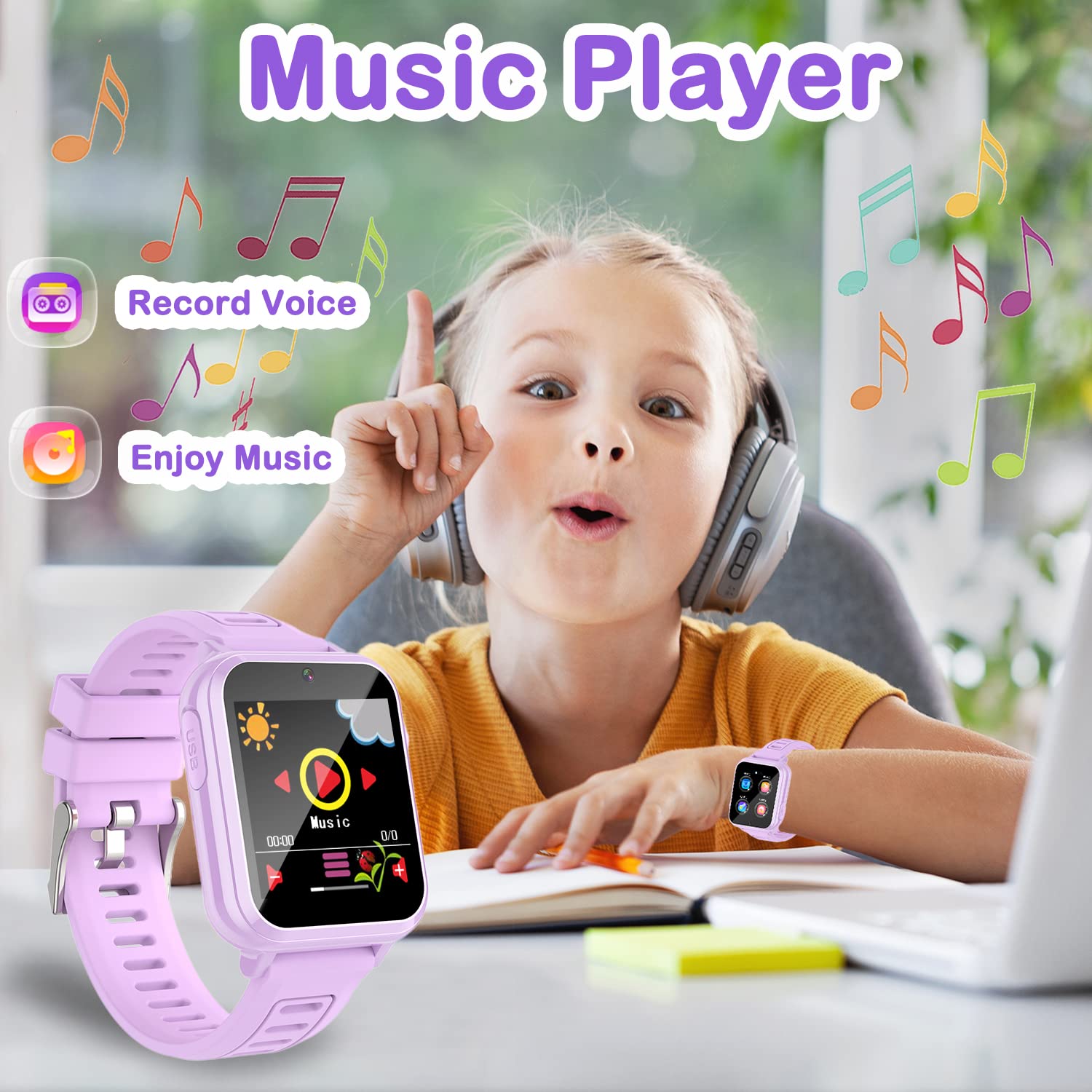 Foto 5 pulgar | Reloj Smartwatch Cosjoype Morado Infantil-Venta Internacional