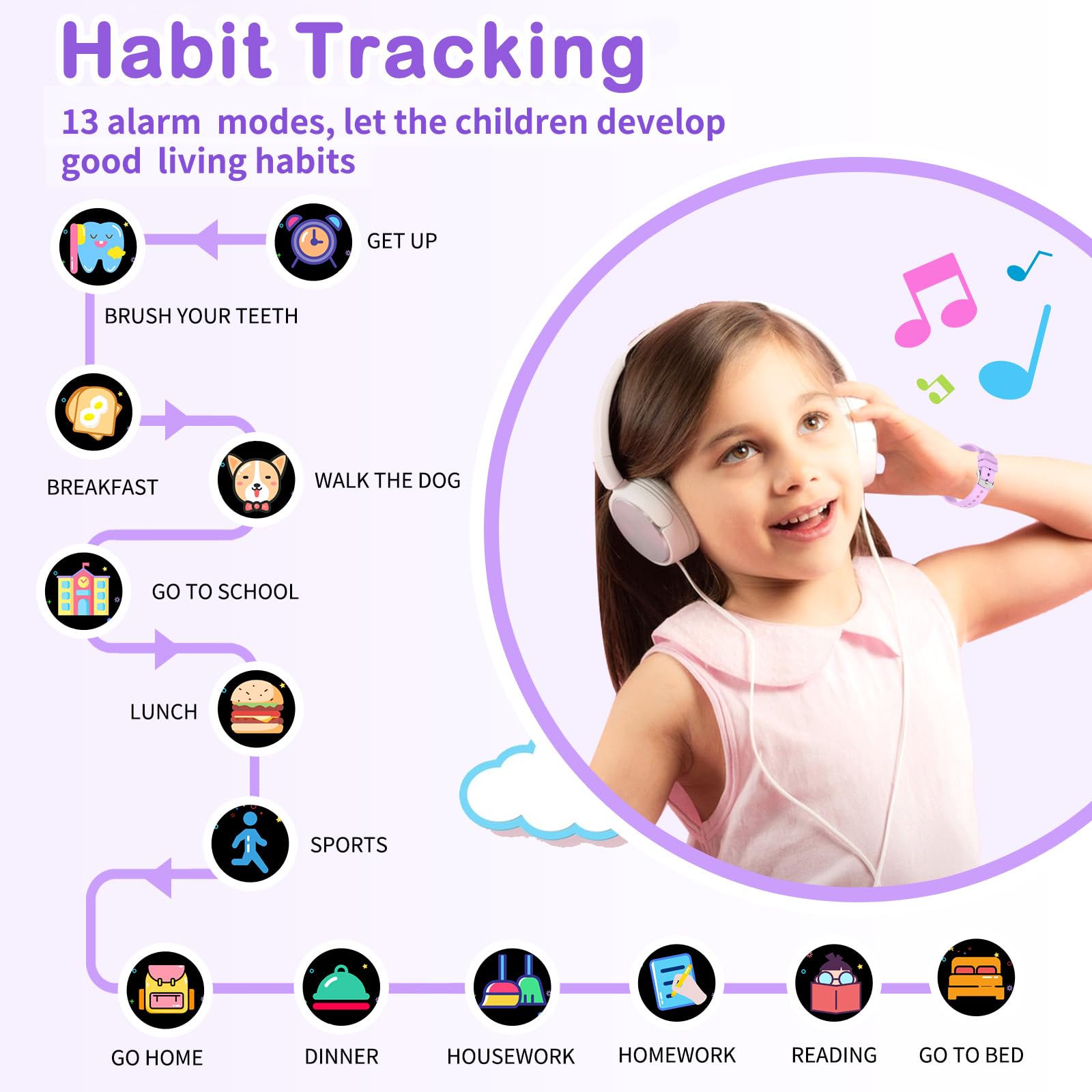 Foto 6 pulgar | Reloj Smartwatch Cosjoype Morado Infantil-Venta Internacional