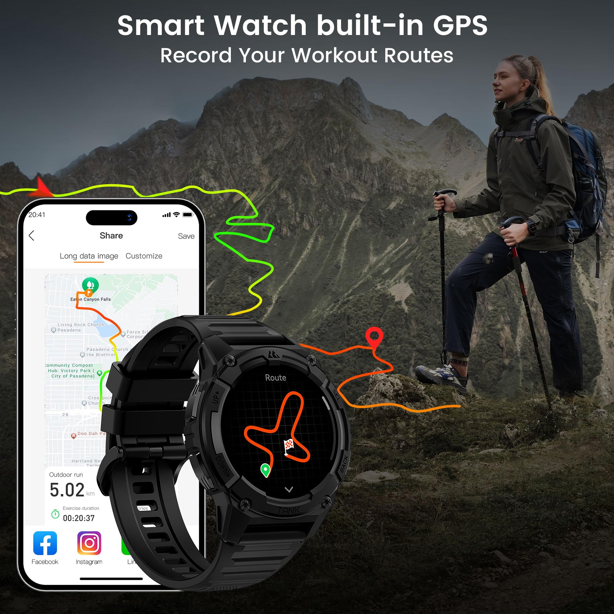 Foto 3 pulgar | Reloj Inteligente Kospet Tank S2 Gps 5atm Impermeable Para Hombres Y Mujeres - Venta Internacional.