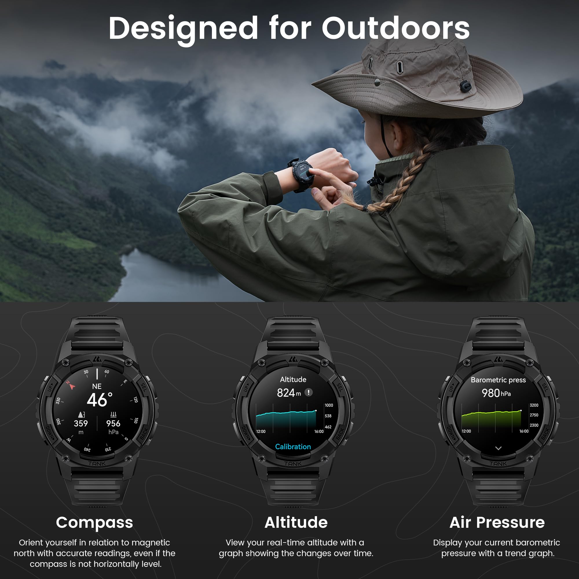 Foto 5 pulgar | Reloj Inteligente Kospet Tank S2 Gps 5atm Impermeable Para Hombres Y Mujeres - Venta Internacional.