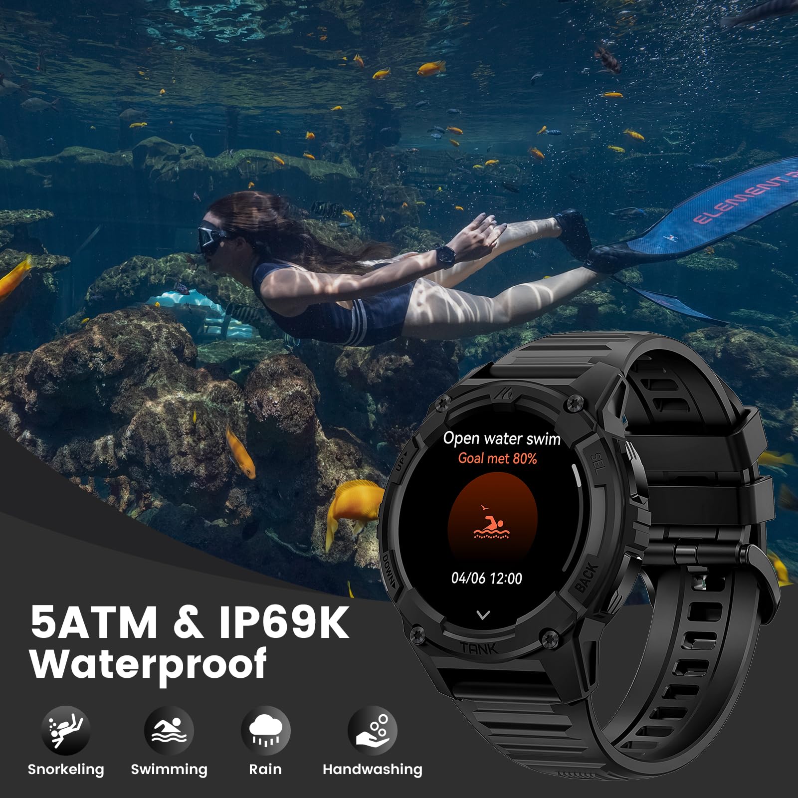 Foto 7 pulgar | Reloj Inteligente Kospet Tank S2 Gps 5atm Impermeable Para Hombres Y Mujeres - Venta Internacional.