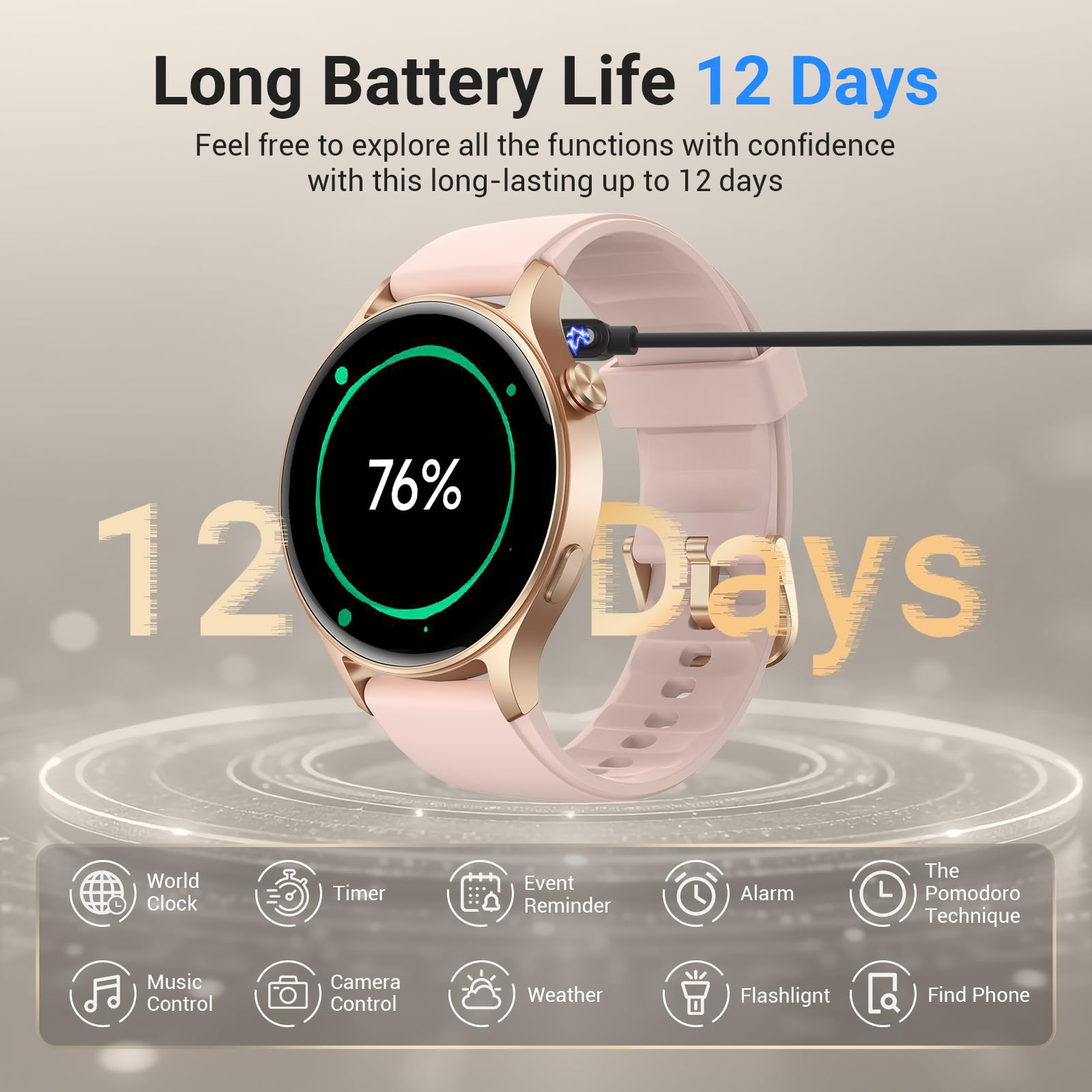 Foto 7 | Reloj Inteligente Fitpolo Ar-01 1.32'' Amoled para Mujer - Venta Internacional