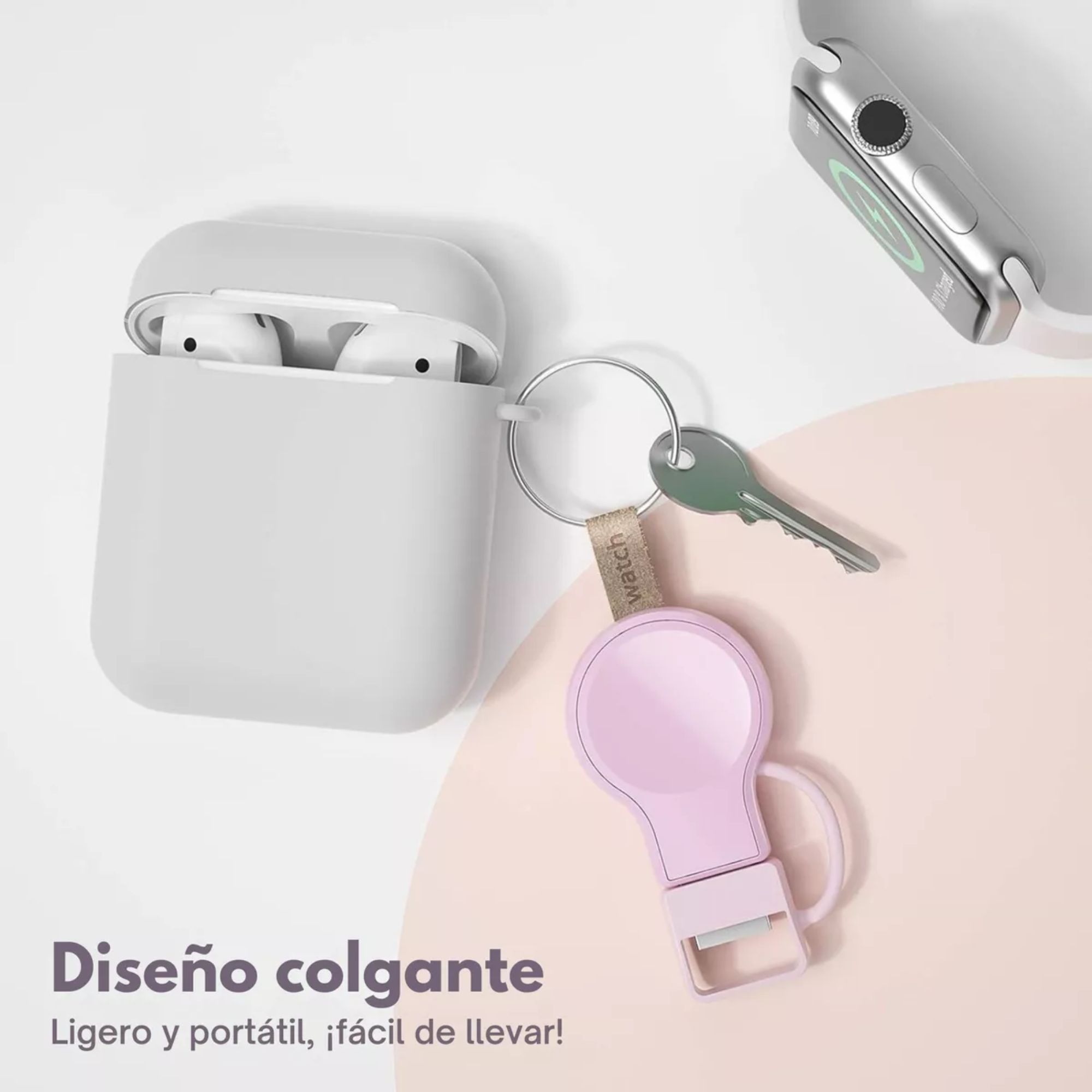 Foto 7 pulgar | Cargador Portátil Magnético Carga Rápida Para Apple Watch Color Rosa