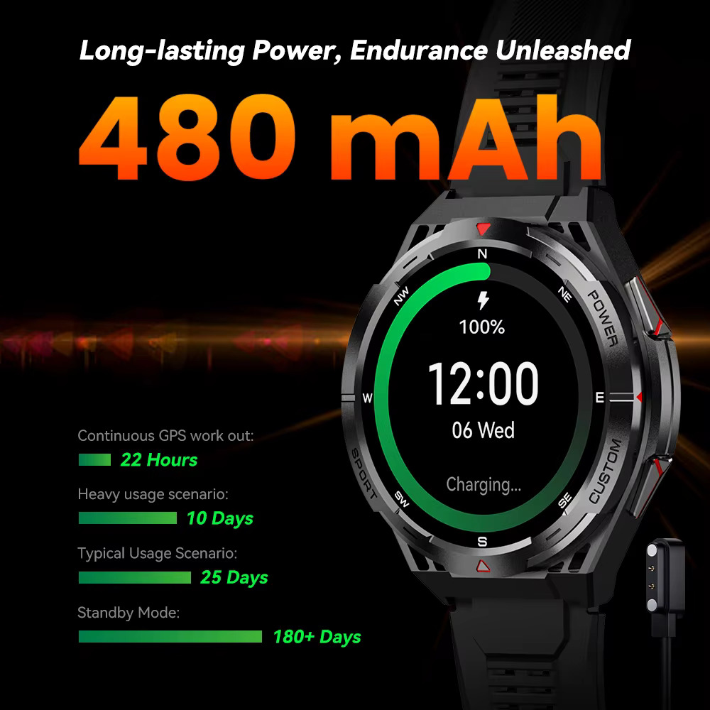 Foto 6 pulgar | Reloj Inteligente Cubot Gt 1, 5 Atm, Resistente Al Agua, Bluetooth, 480 Mah