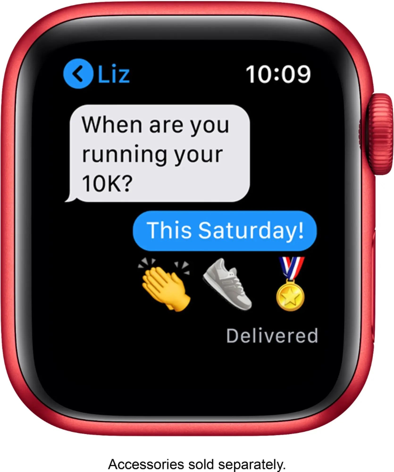 Foto 5 pulgar | Smartwatch Apple Watch Series 6 GPS 44 mm Correa Deportiva Roja - Venta Internacional