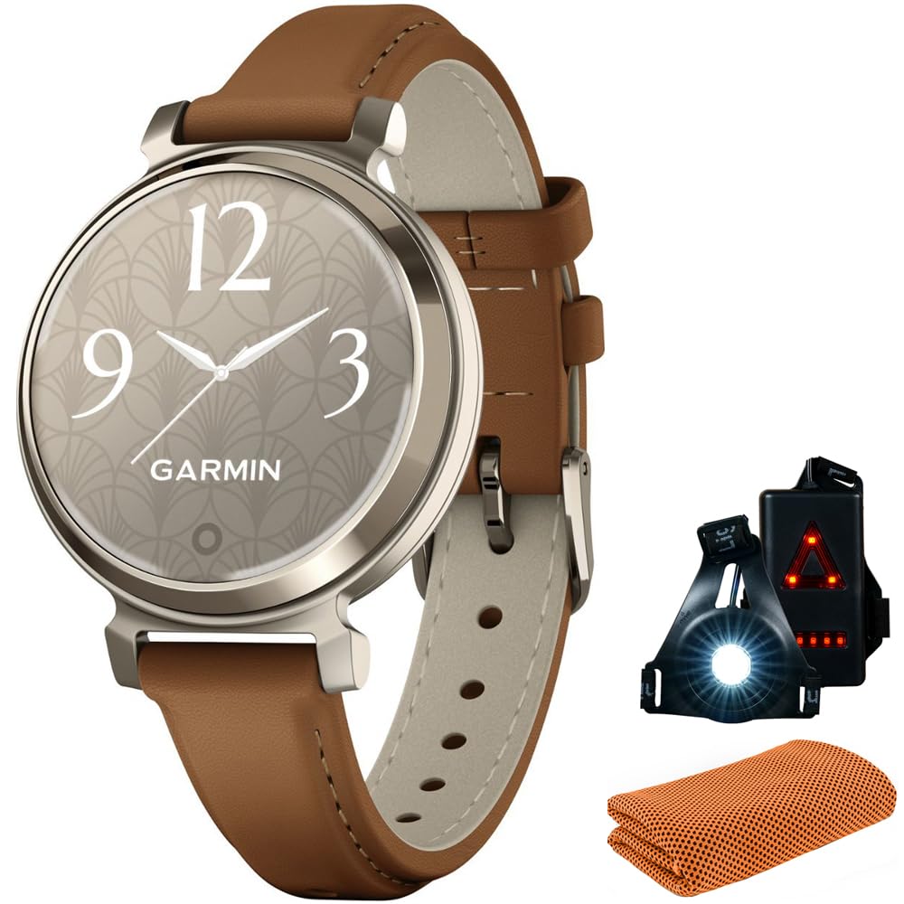 Foto 2 pulgar | Reloj Inteligente Garmin Lily 2 Classic En Color Crema Dorado Con Piel Bronceada - Venta Internacional.