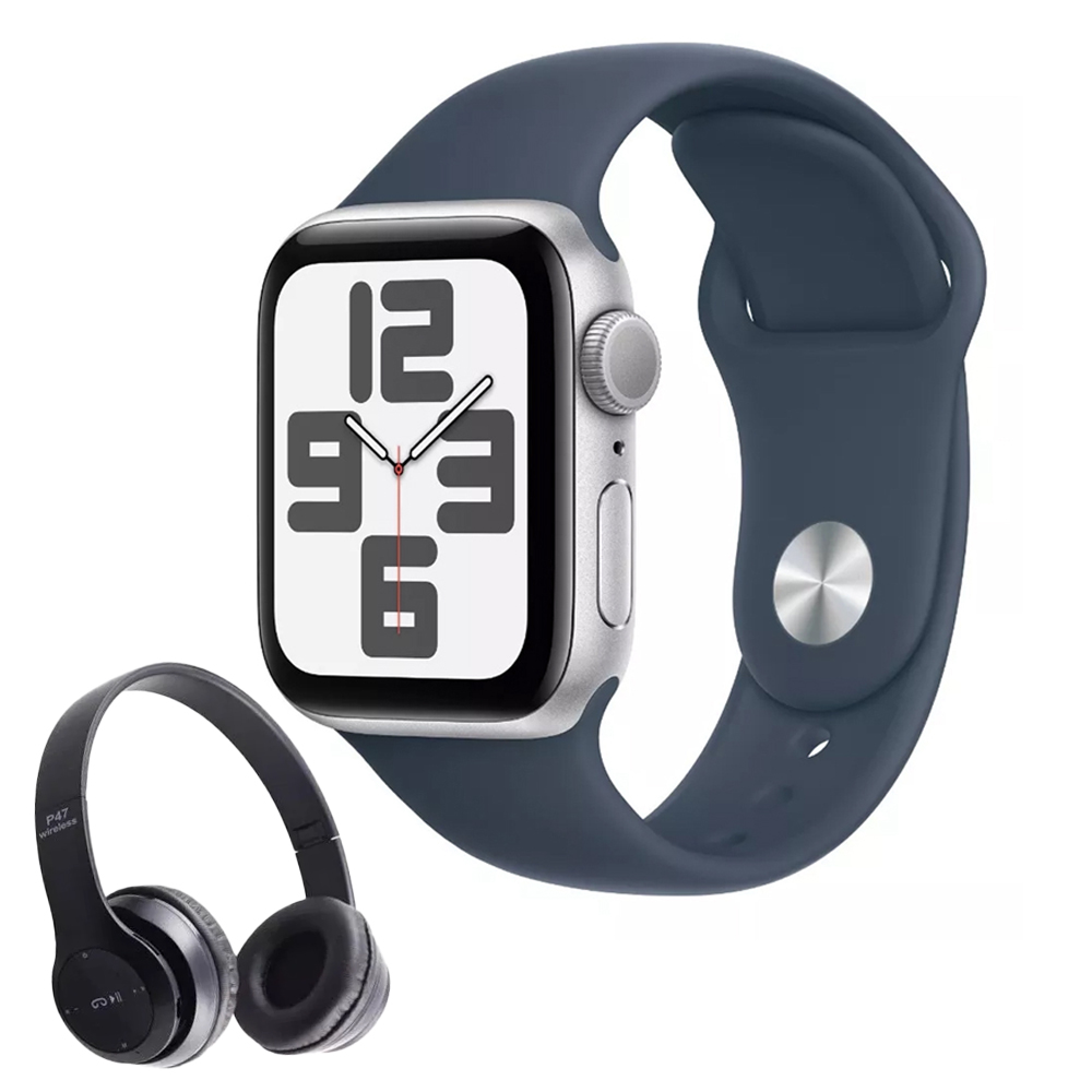 Foto 2 pulgar | Apple Watch Se 2da Generación 40mm Plata + Audífonos Bluetooth