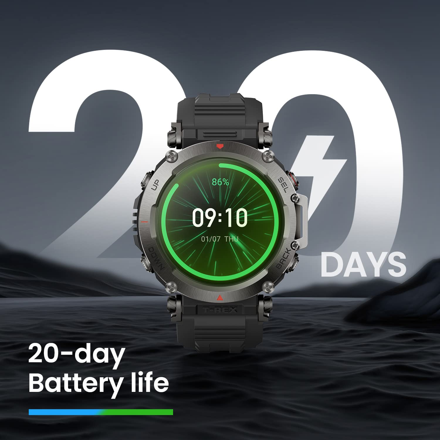 Foto 4 pulgar | Reloj Inteligente Amazfit T-rex Ultra Con Batería De 20 Días De Duración, Negro - Venta Internacional.