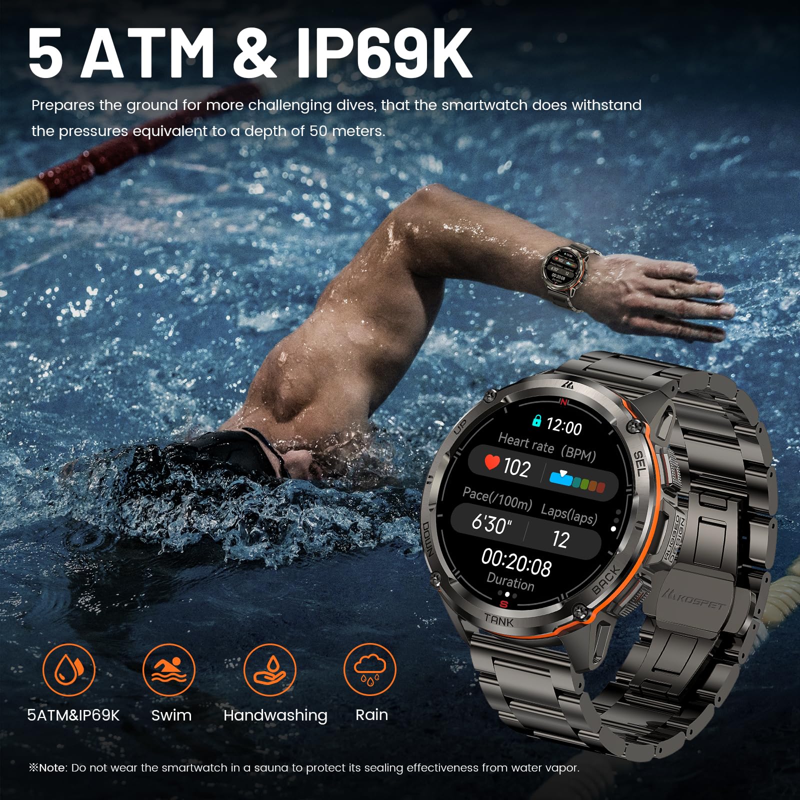 Foto 6 pulgar | Reloj Inteligente Kospet Tank T3 Ultra Gps Para Hombre Con 2 Correas - Venta Internacional.