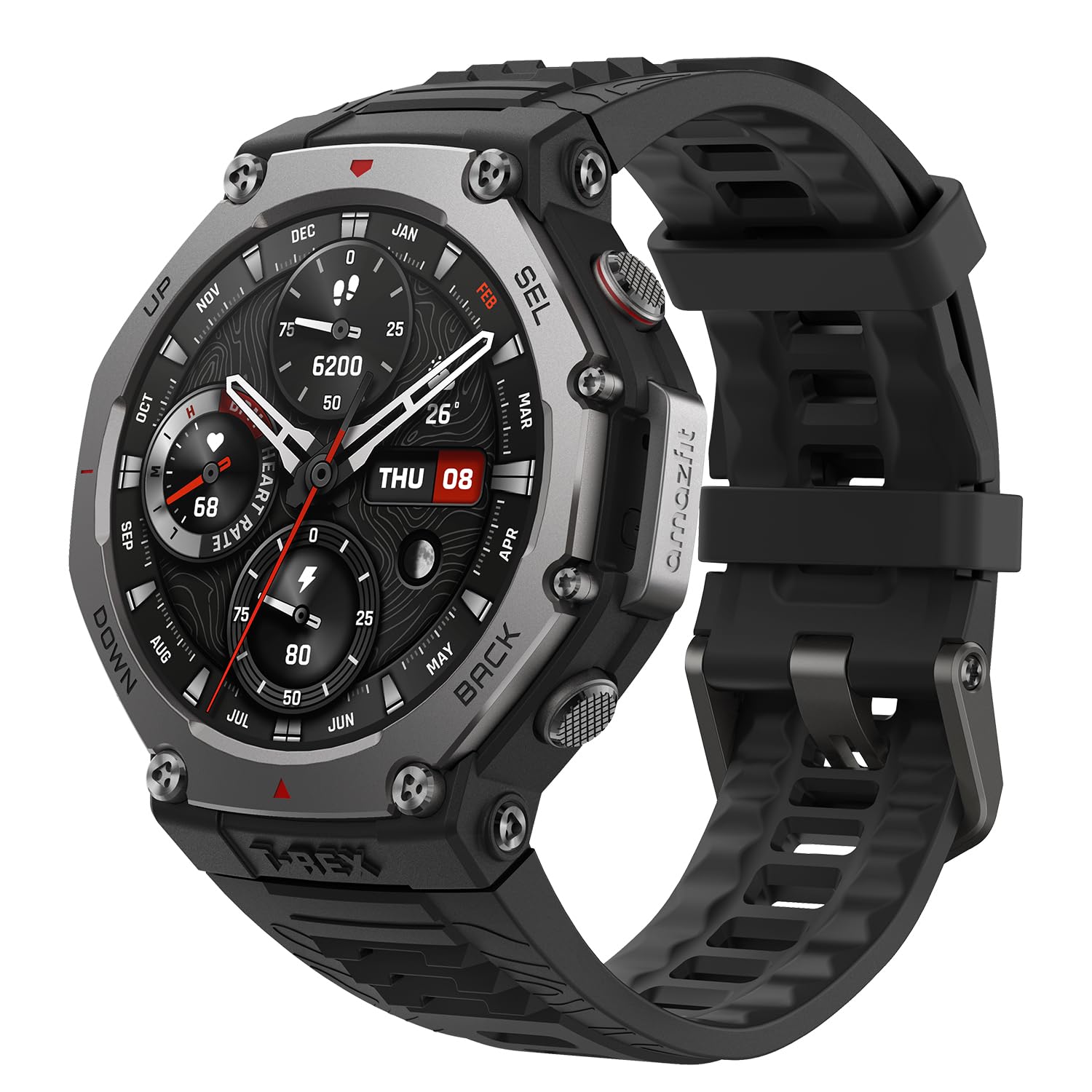 Reloj Inteligente Amazfit T-rex 3, Robusto Y Militar, 48 Mm, Gps, Negro - Venta Internacional.