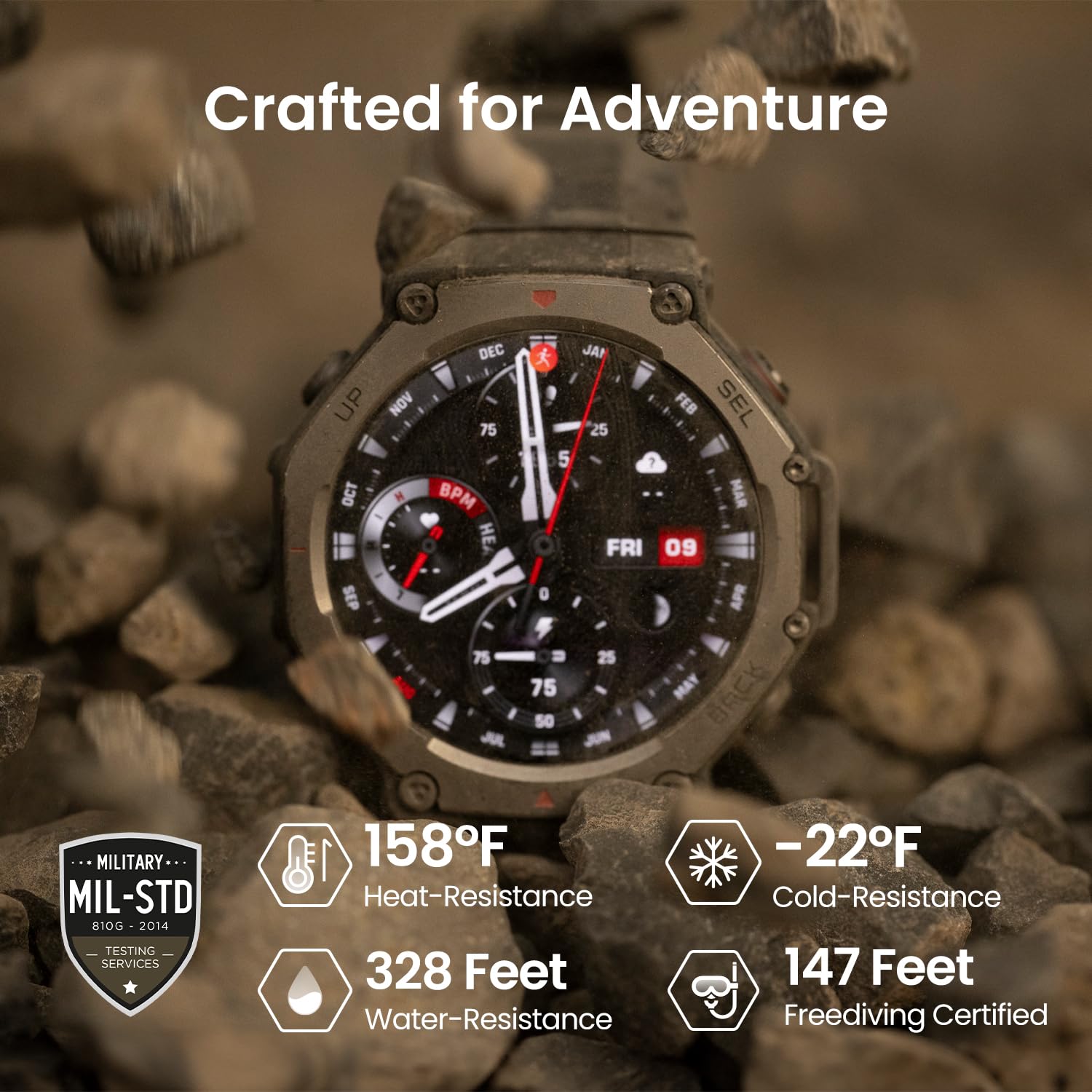 Foto 6 pulgar | Reloj Inteligente Amazfit T-rex 3, Robusto Y Militar, 48 Mm, Gps, Negro - Venta Internacional.