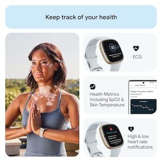 Foto 3 | Reloj Inteligente Fitbit Sense 2 Advanced Health Blue Mist/pale Gold - Venta Internacional