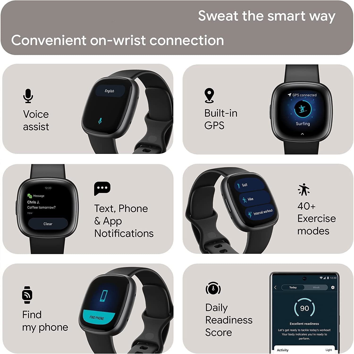 Foto 4 pulgar | SmartWatch Fitbit Versa 4 Health Fitness con Gps - Venta Internacional