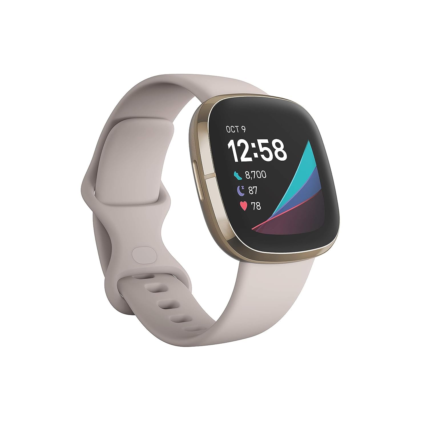 Foto 2 pulgar | Reloj Inteligente Fitbit Sense Advanced Heart Health Blanco/dorado - Venta Internacional.