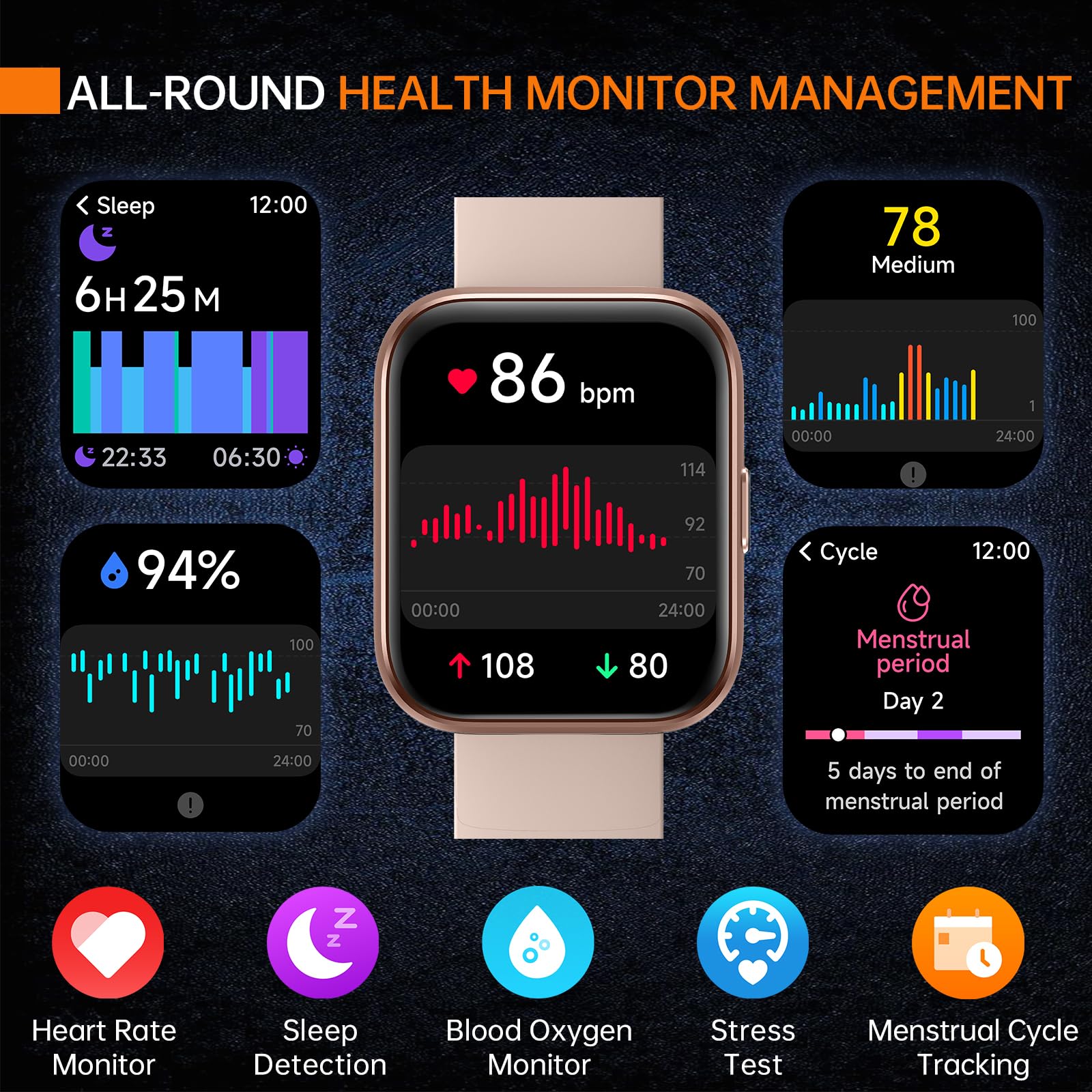 Foto 4 | Smartwatch Aeac con Pantalla Táctil de 1,69 Pulgadas IP68 - Venta Internacional