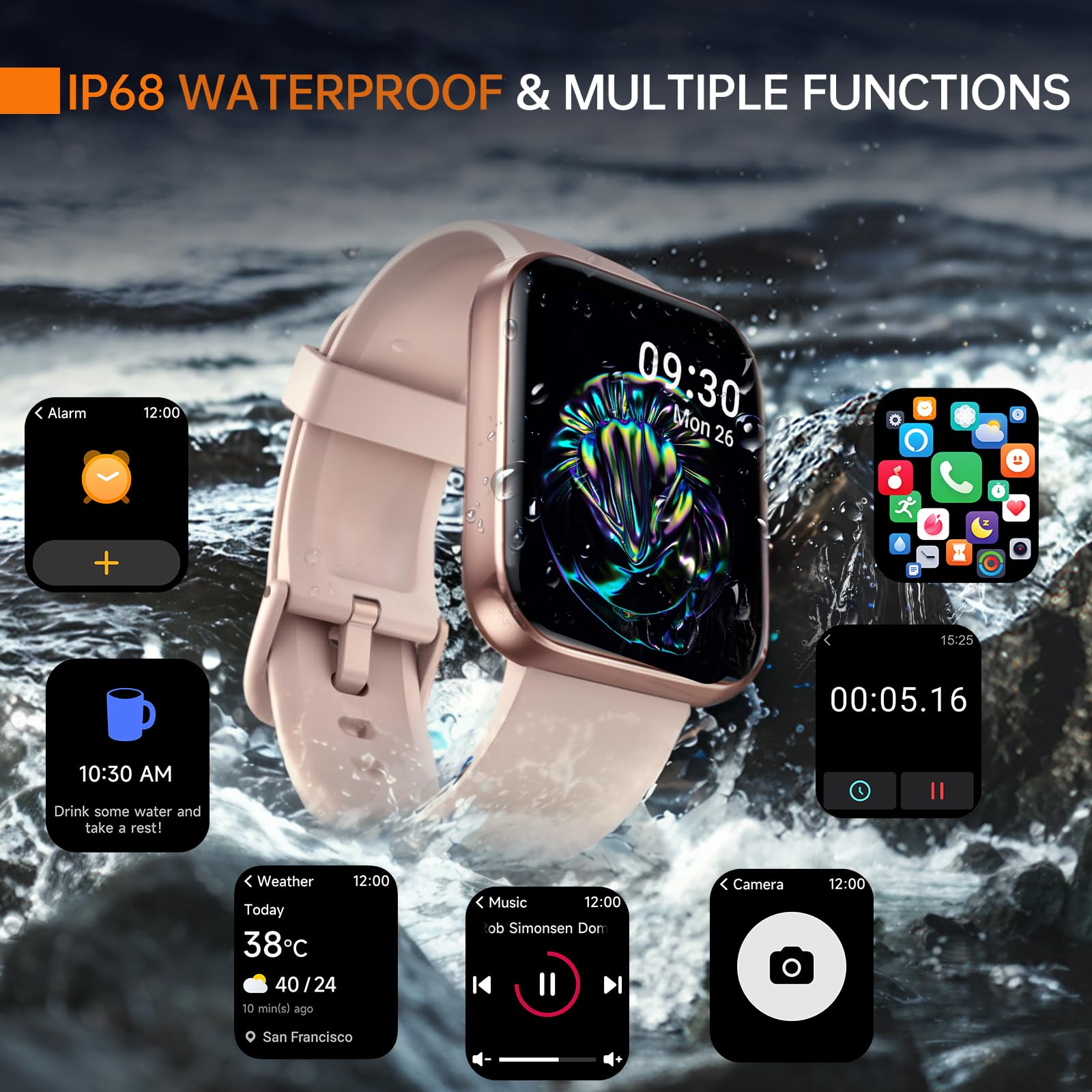 Foto 7 pulgar | Smartwatch Aeac con Pantalla Táctil de 1,69 Pulgadas IP68 - Venta Internacional