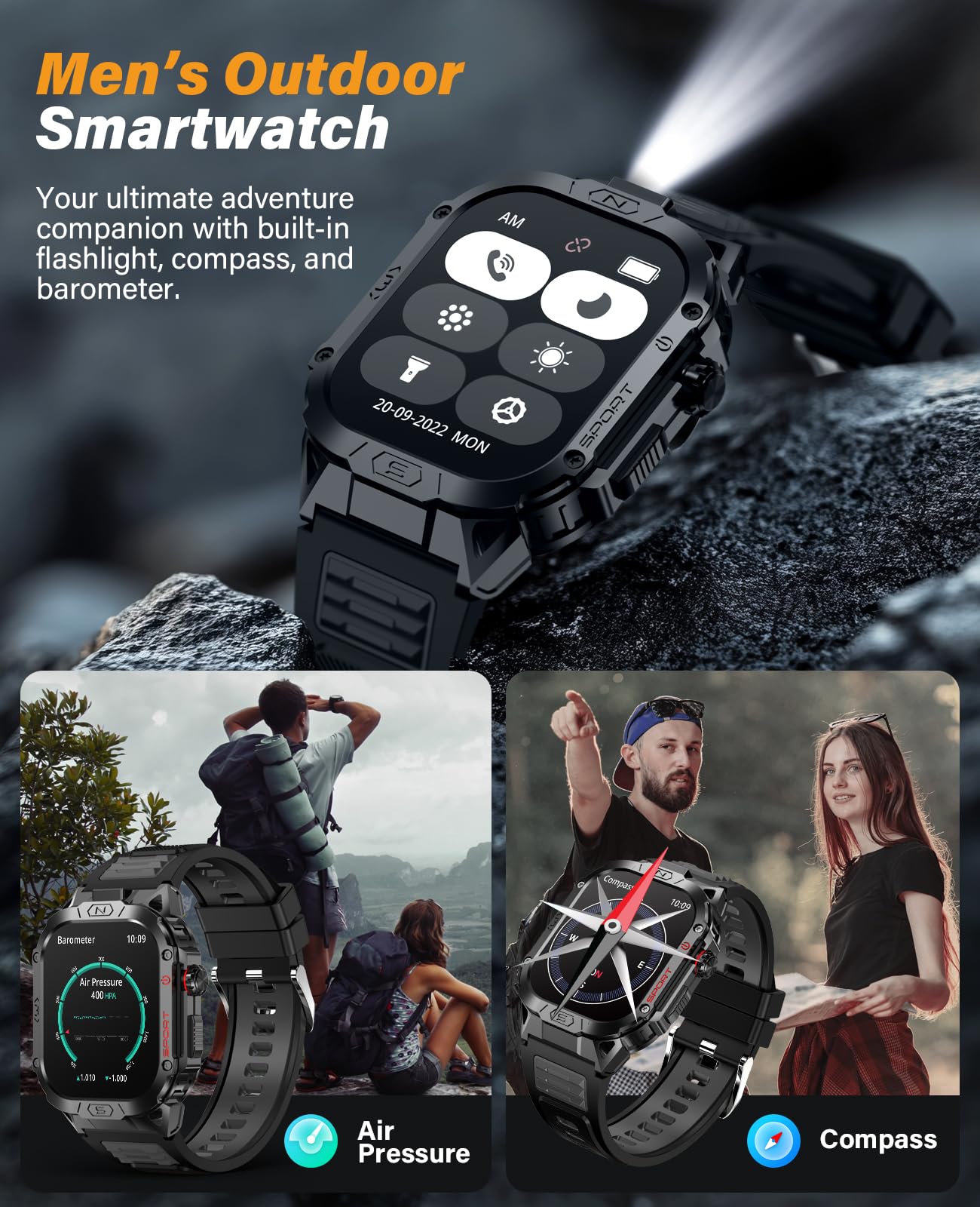 Foto 8 pulgar | Reloj Inteligente Souyie Military Negro para Hombre - Venta Internacional