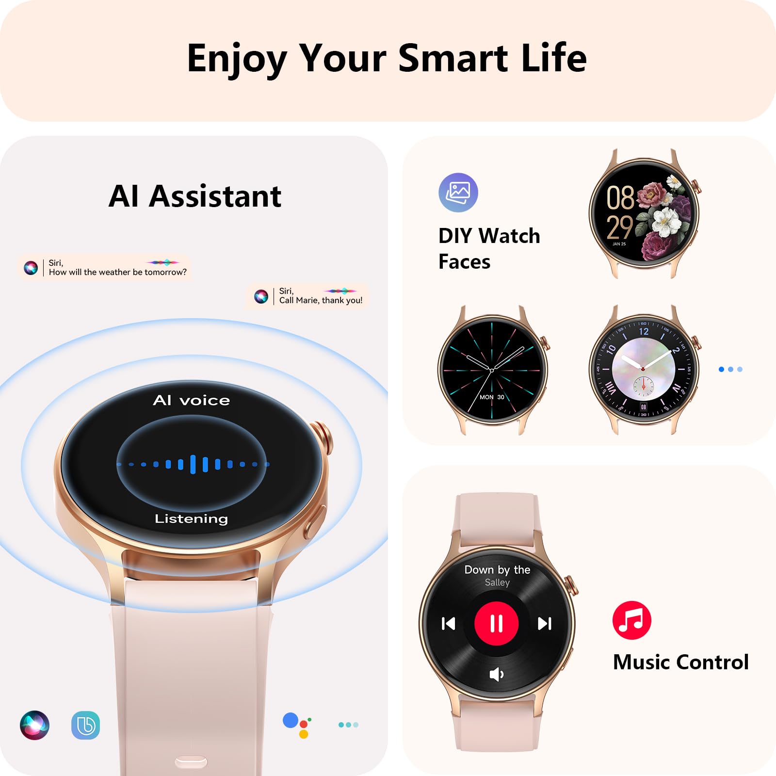 Foto 7 pulgar | Reloj Smartwatch Aeac Rosa-Venta Internacional