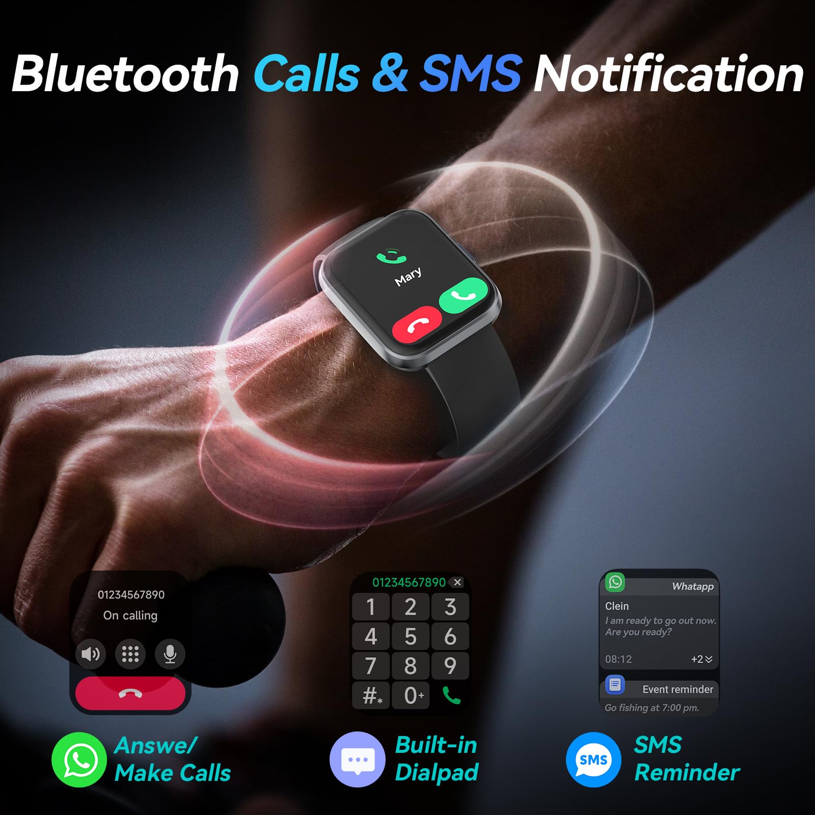 Foto 5 pulgar | Reloj Inteligente Fitpolo de 1.8 Pulgadas con Alexa Integrado Ip68- Venta Internacional