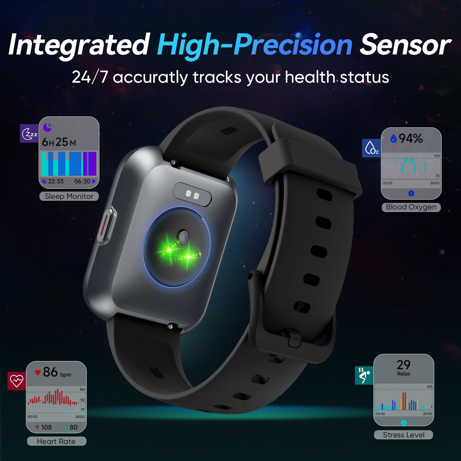 Foto 6 pulgar | Reloj Inteligente Fitpolo de 1.8 Pulgadas con Alexa Integrado Ip68- Venta Internacional