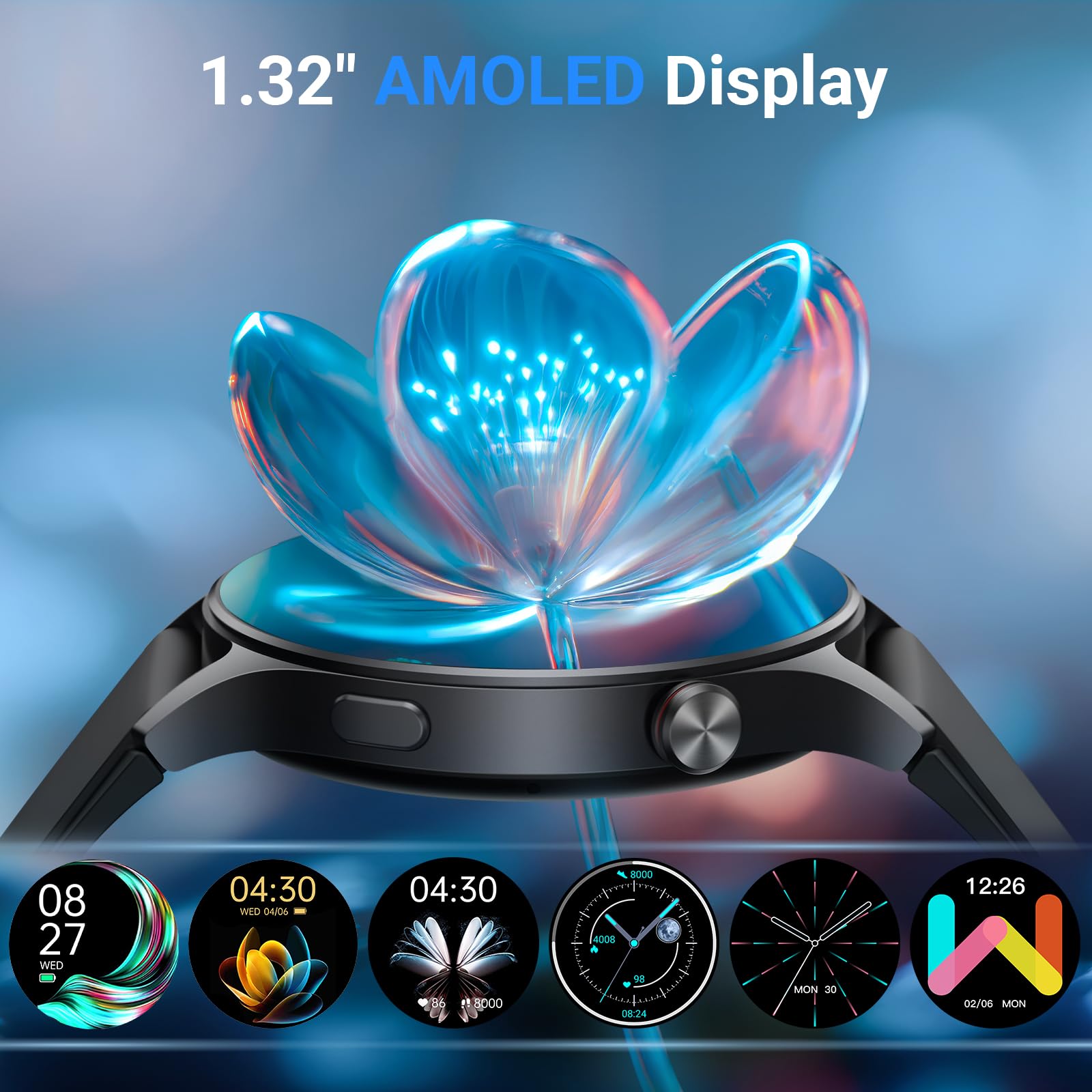 Foto 3 pulgar | Reloj Inteligente Fitpolo 1.3'' Amoled Negro Unisex - Venta Internacional