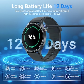 Foto 7 | Reloj Inteligente Fitpolo 1.3'' Amoled Negro Unisex - Venta Internacional