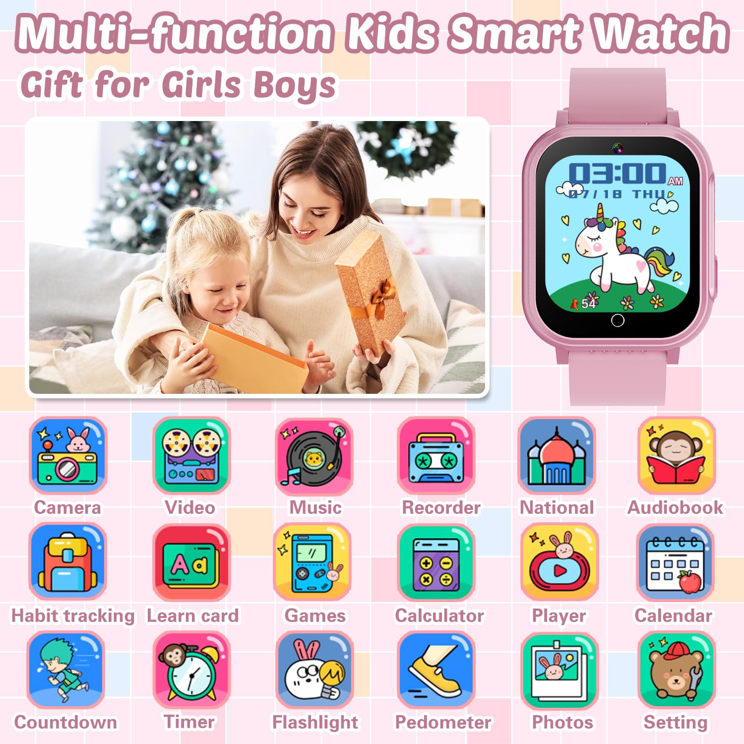 Foto 2 | Smartwatch Sedzofan Resistente al Agua para Niña - Venta Internacional