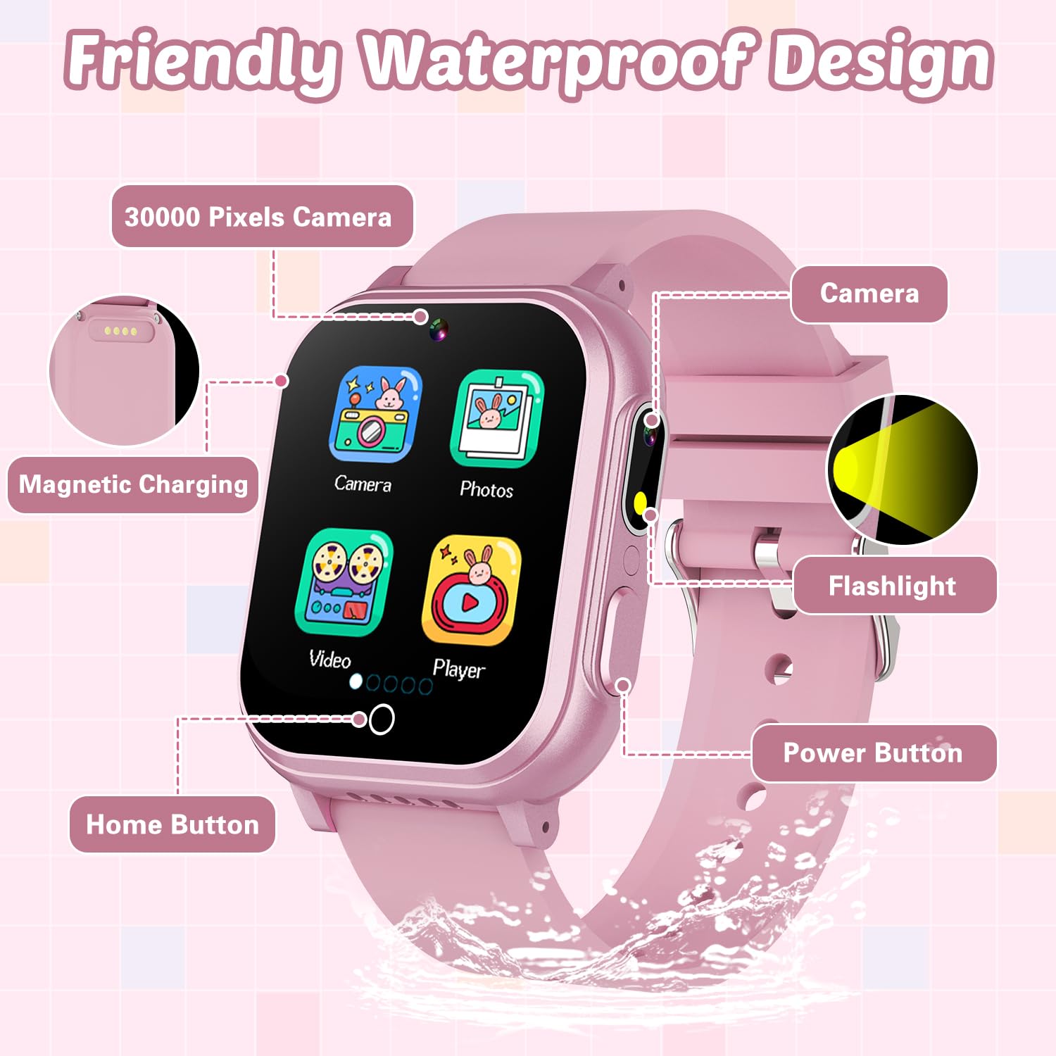 Foto 7 | Smartwatch Sedzofan Resistente al Agua para Niña - Venta Internacional