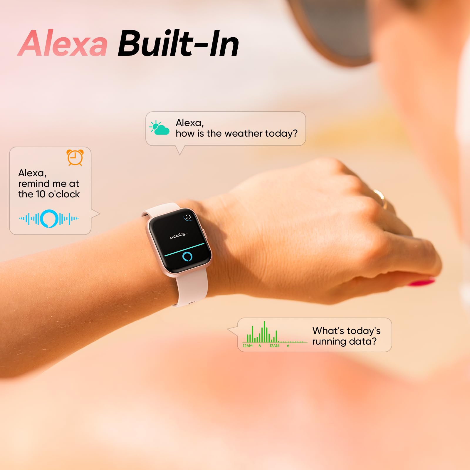 Foto 6 pulgar | Reloj Inteligente Fitpolo con Alexa Ip68 - Venta Internacional