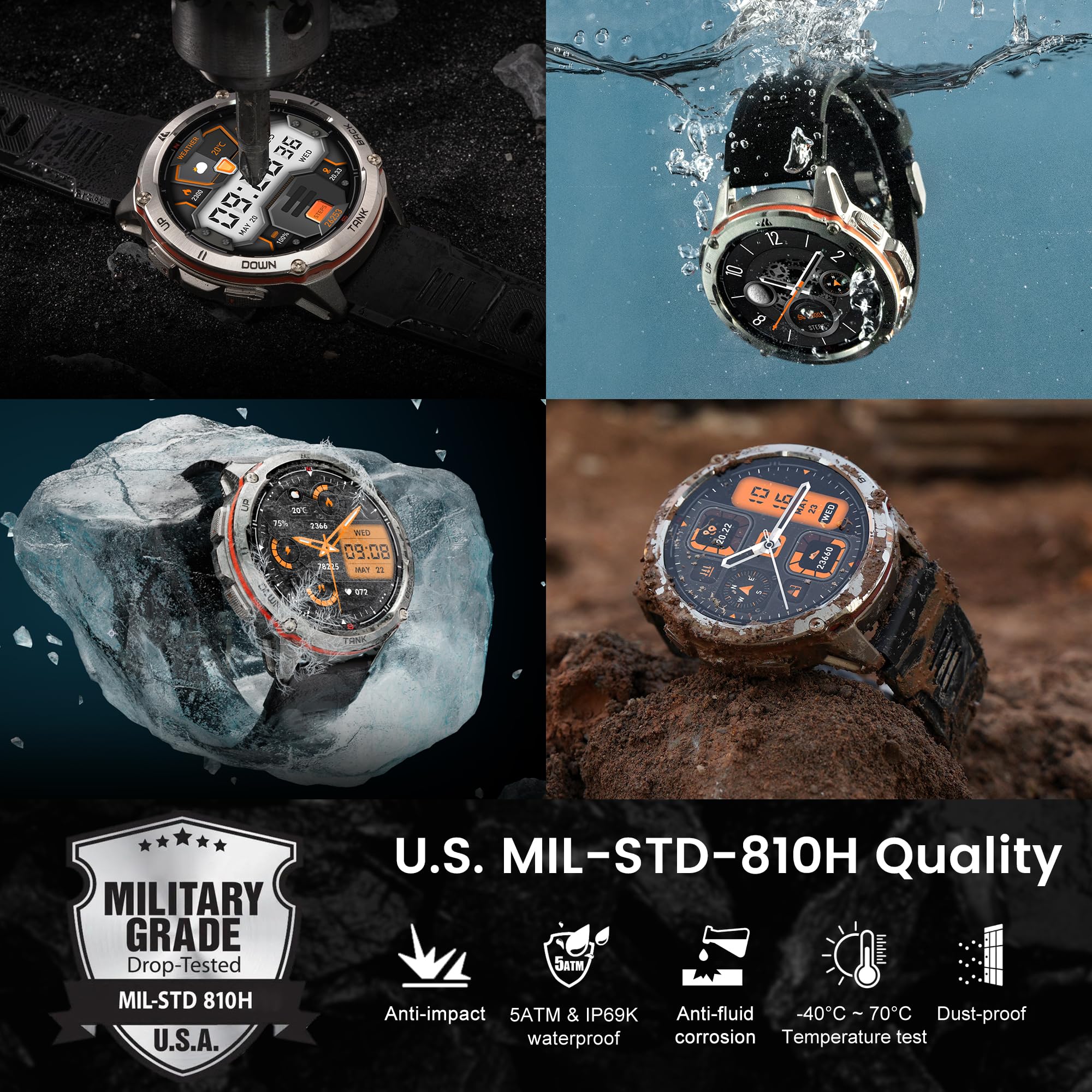 Foto 3 pulgar | Reloj Smartwatch Amaztim Negro-Venta Internacional
