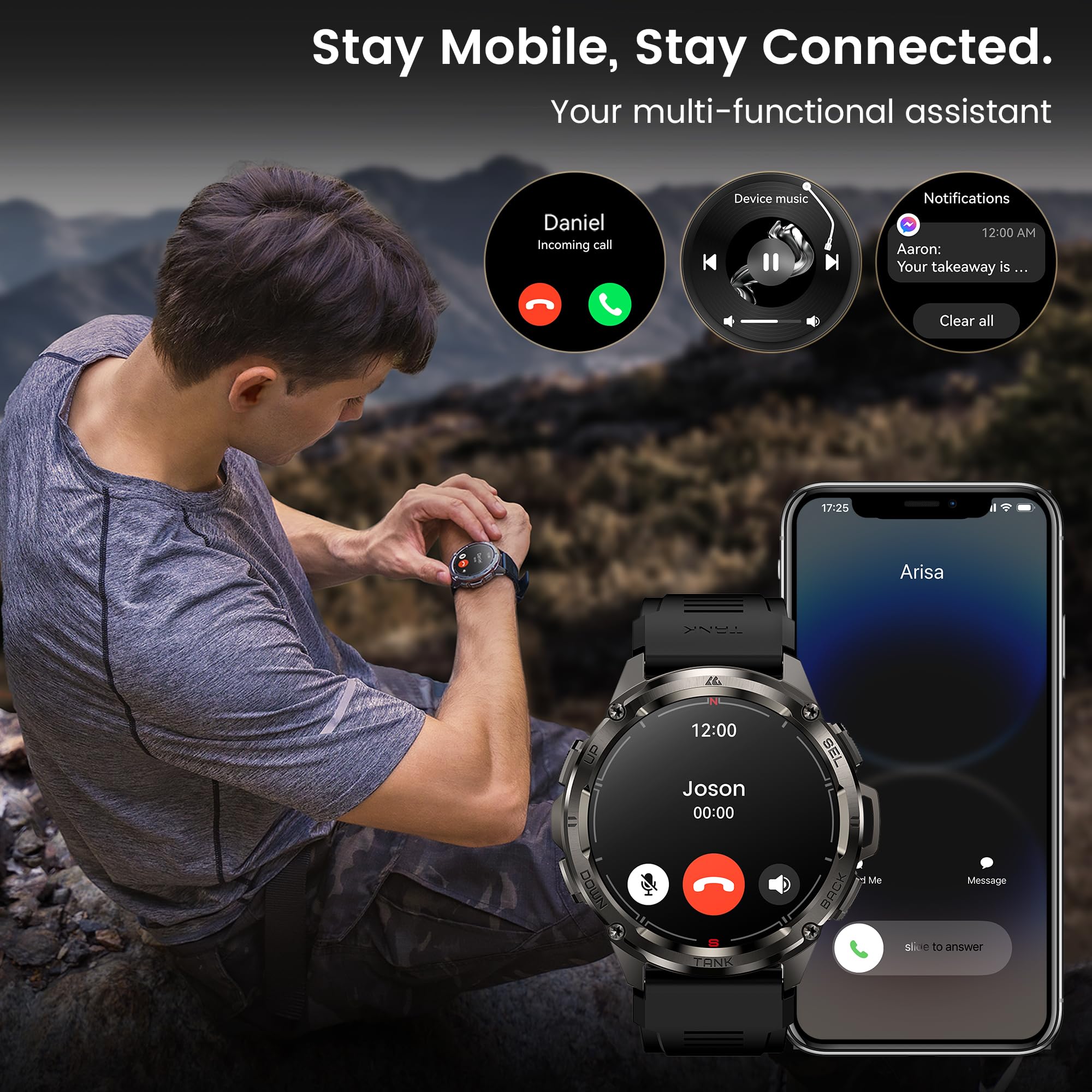 Foto 4 pulgar | Reloj Smartwatch Amaztim Negro-Venta Internacional