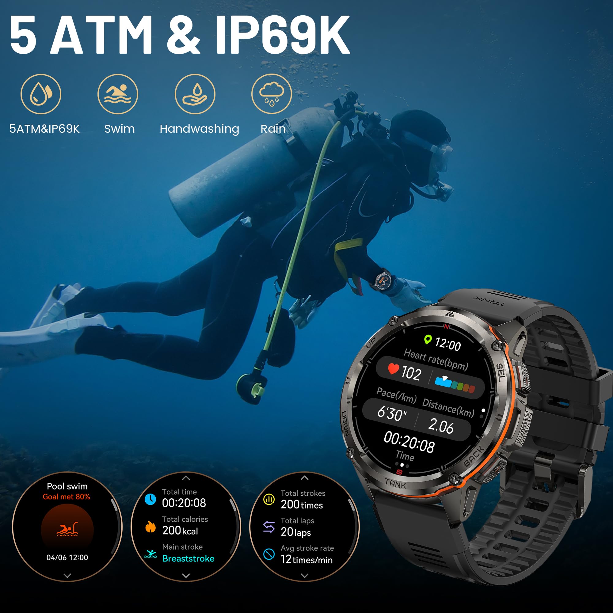 Foto 6 pulgar | Reloj Smartwatch Amaztim Negro-Venta Internacional