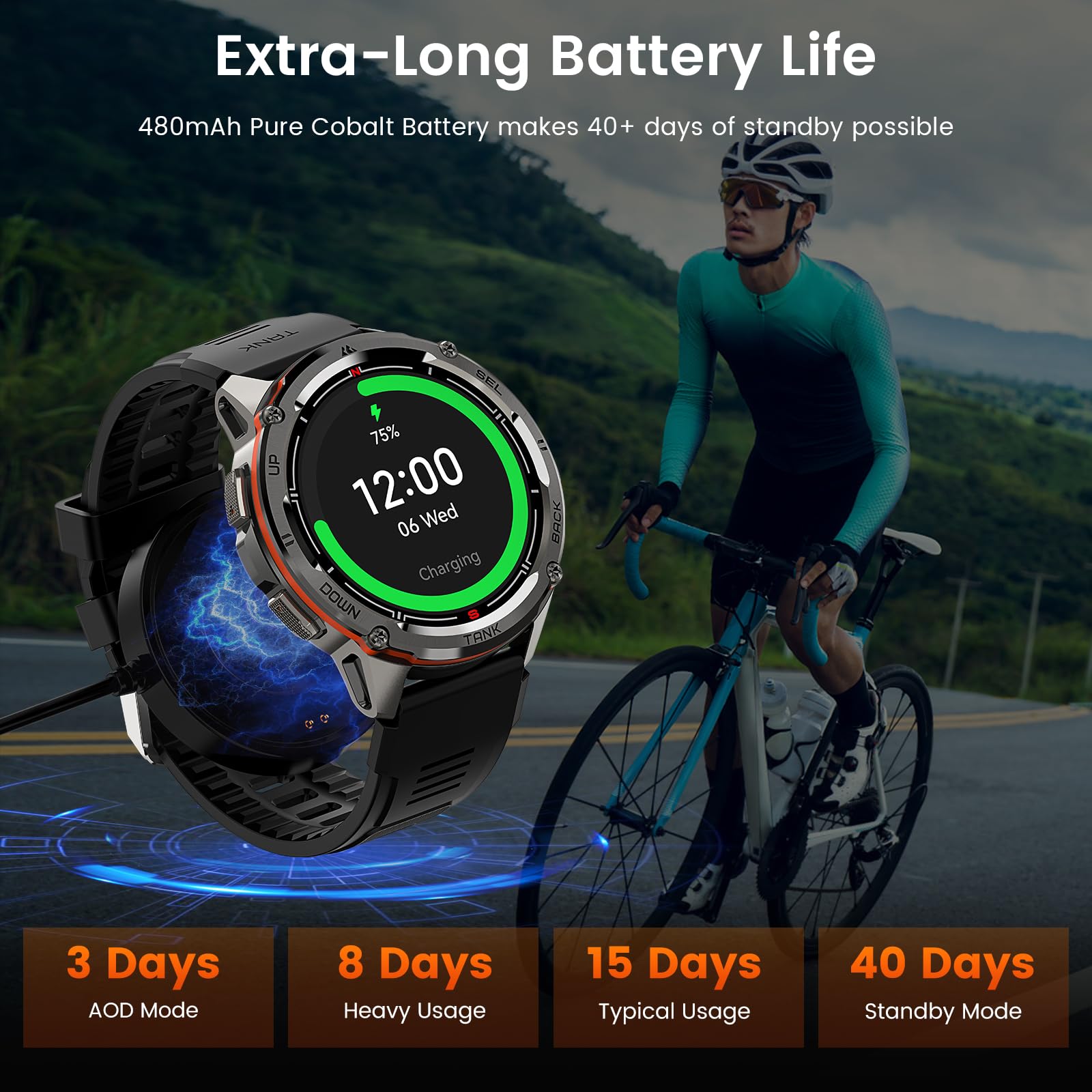 Foto 7 pulgar | Reloj Smartwatch Amaztim Negro-Venta Internacional
