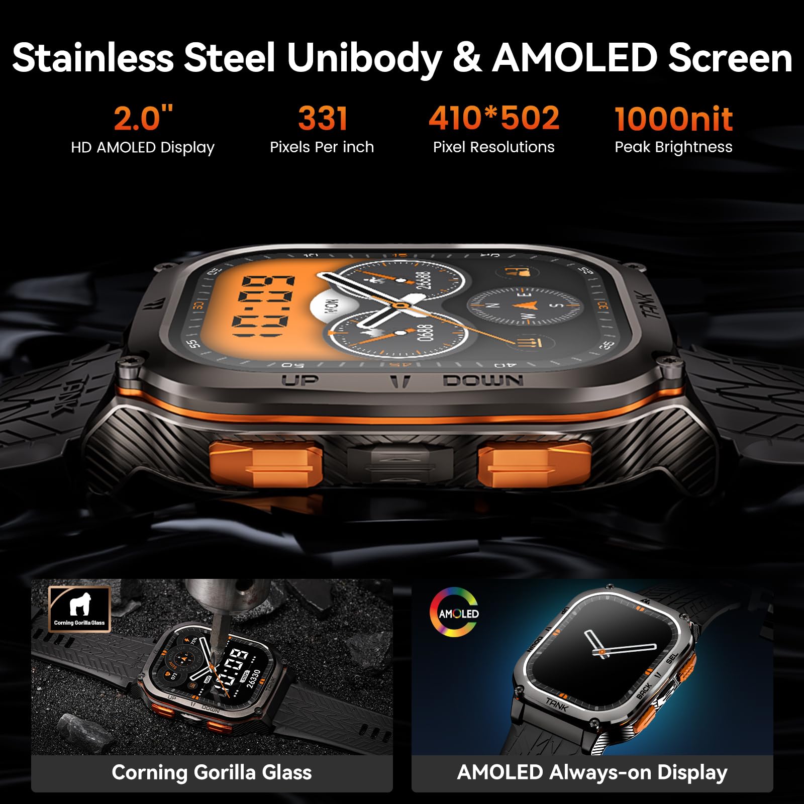 Foto 2 | Reloj Smartwatch Amaztim Negro-Venta Internacional