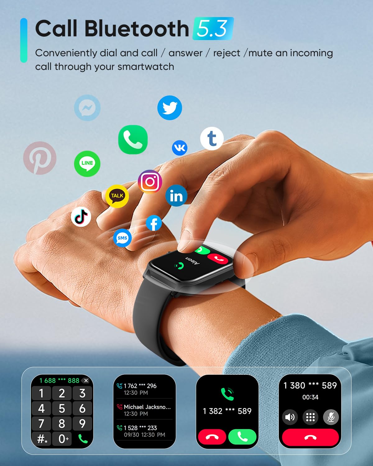 Foto 6 pulgar | Reloj Smartwatch Fitpolo Negro-Venta Internacional
