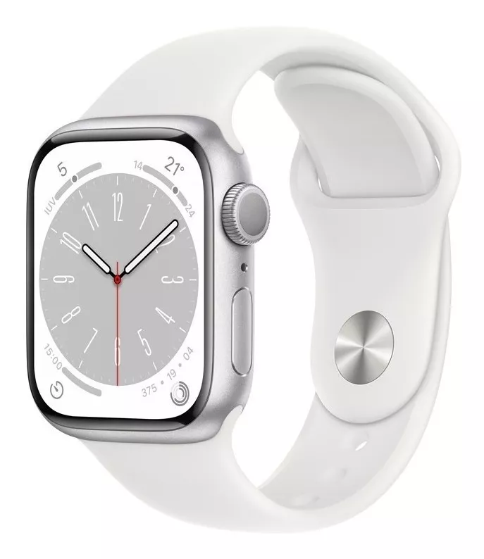 Foto 2 pulgar | Apple Watch Series 8 Gps Plata 41 Mm Correa Blanca