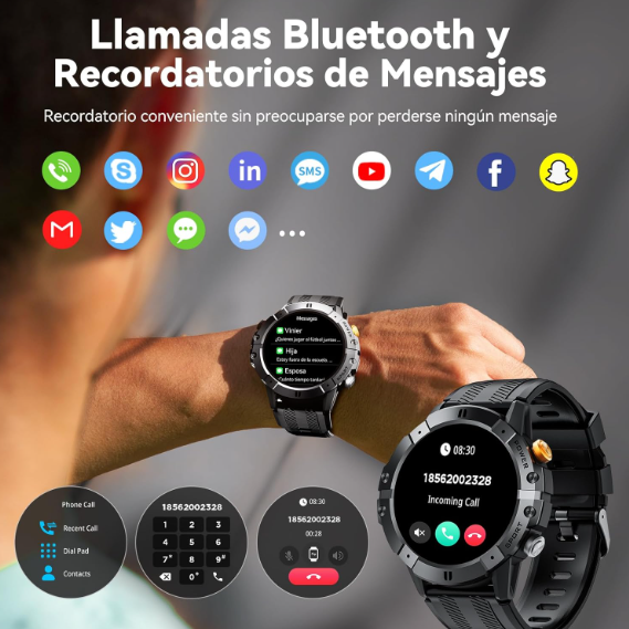 Foto 3 pulgar | Smartwatch Cubot Negro