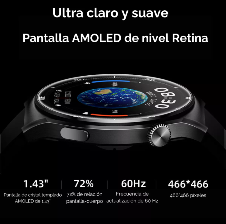 Foto 5 pulgar | Smartwatch Reloj Inteligente Bluetooth Fitness Qcy Gt2 60hz Ipx7 Color Negro