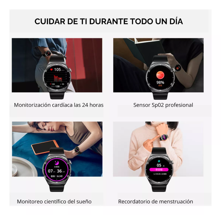 Foto 7 pulgar | Smartwatch Reloj Inteligente Bluetooth Fitness Qcy Gt2 60hz Ipx7 Color Negro